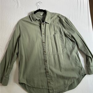 Aerie Olive Casual Button Down Shirt